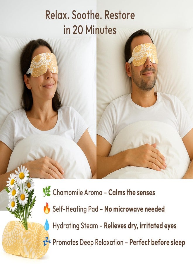 DoSensePro Steam Eye Mask - 16 Pack Chamomile Self-Heating Warm Compress for Dry Eyes, Puffy Eyes Relief, Cornea Care, and Relaxation – Soothing & Comfortable Heated Eye Pads - Image 2